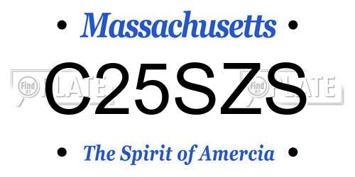 C25SZS Massachusetts License Plate