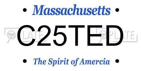 C25TED Massachusetts License Plate