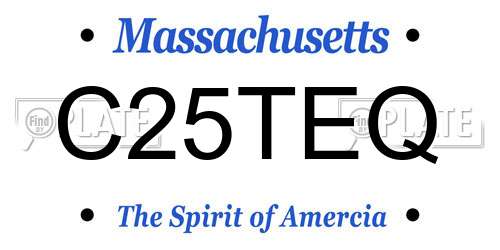 C25TEQ Massachusetts License Plate