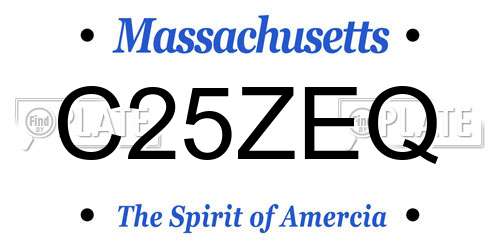 C25ZEQ Massachusetts License Plate