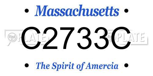 C2733C Massachusetts License Plate