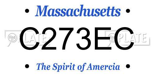 C273EC Massachusetts License Plate
