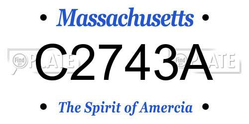 C2743A Massachusetts License Plate