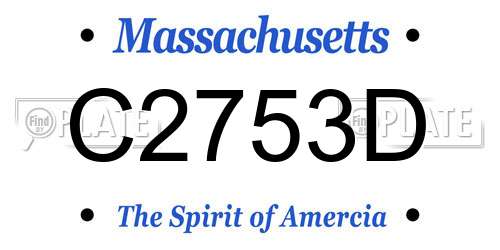 C2753D Massachusetts License Plate