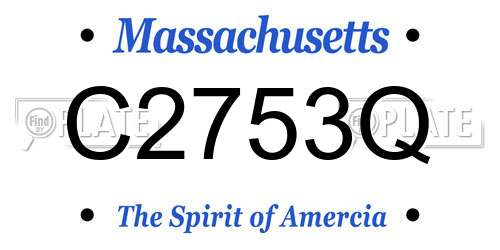 C2753Q Massachusetts License Plate