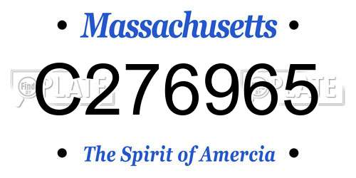 C276965 Massachusetts License Plate