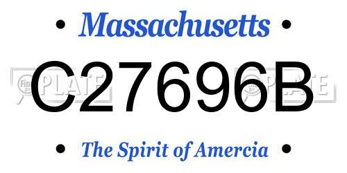 C27696B Massachusetts License Plate