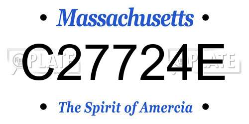 C27724E Massachusetts License Plate