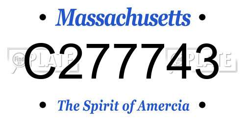 C277743 Massachusetts License Plate