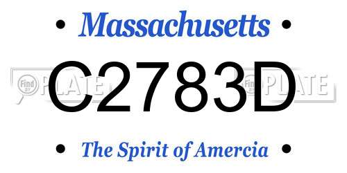 C2783D Massachusetts License Plate