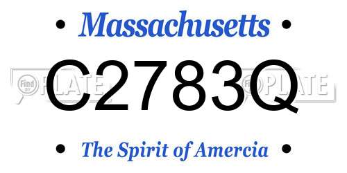 C2783Q Massachusetts License Plate