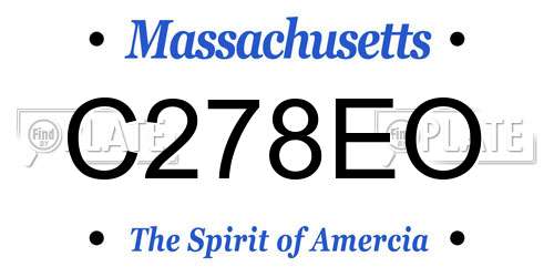 C278EO Massachusetts License Plate