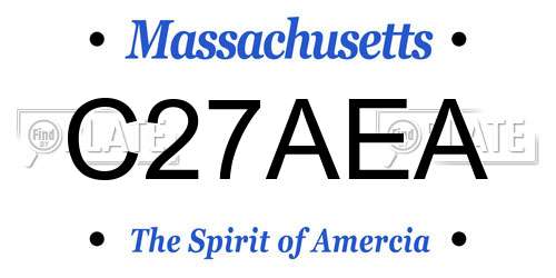 C27AEA Massachusetts License Plate