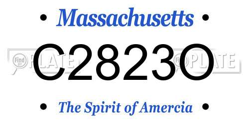 C2823O Massachusetts License Plate