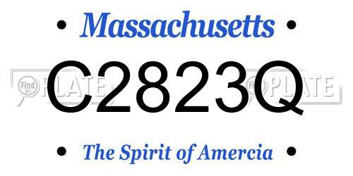 C2823Q Massachusetts License Plate