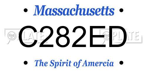 C282ED Massachusetts License Plate