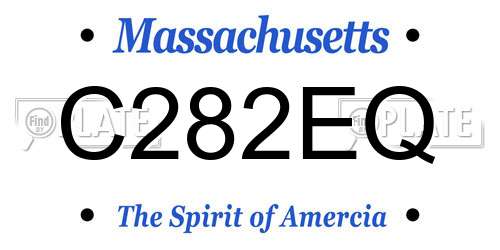 C282EQ Massachusetts License Plate