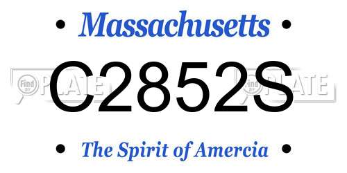 C2852S Massachusetts License Plate