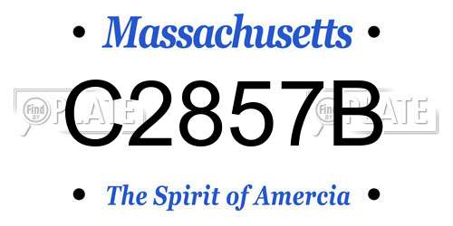C2857B Massachusetts License Plate