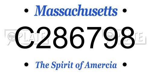C286798 Massachusetts License Plate