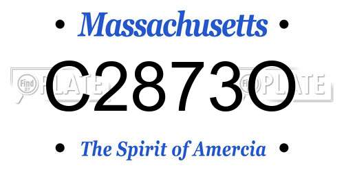 C2873O Massachusetts License Plate