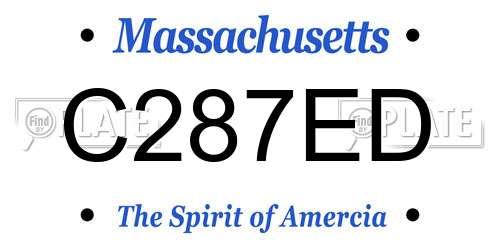 C287ED Massachusetts License Plate