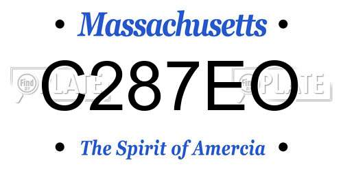 C287EO Massachusetts License Plate