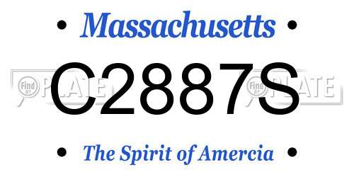 C2887S Massachusetts License Plate