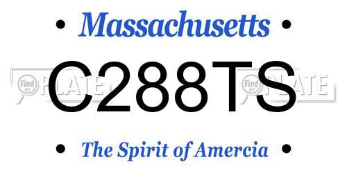 C288TS Massachusetts License Plate