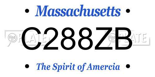 C288ZB Massachusetts License Plate