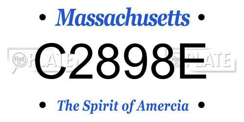 C2898E Massachusetts License Plate