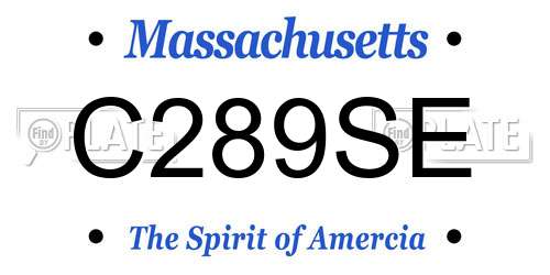 C289SE Massachusetts License Plate