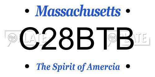 C28BTB Massachusetts License Plate