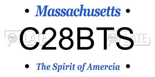 C28BTS Massachusetts License Plate