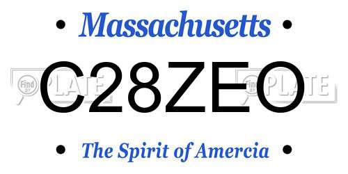 C28ZEO Massachusetts License Plate