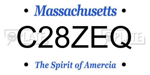 C28ZEQ Massachusetts License Plate