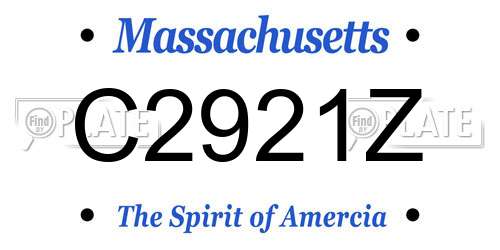 C2921Z Massachusetts License Plate