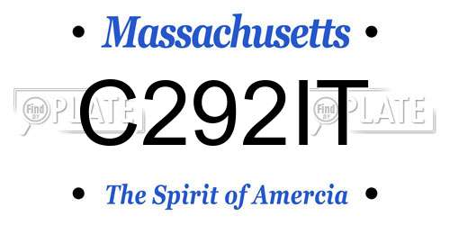 C292IT Massachusetts License Plate