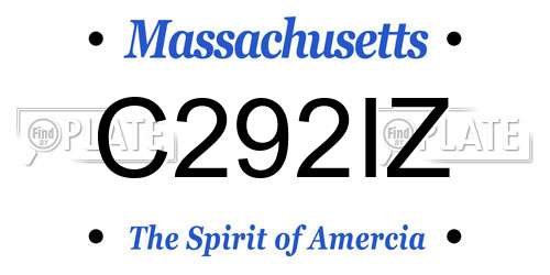 C292IZ Massachusetts License Plate