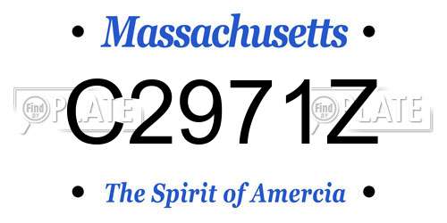 C2971Z Massachusetts License Plate