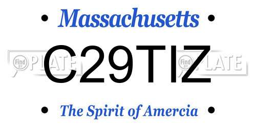 C29TIZ Massachusetts License Plate