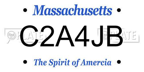 C2A4JB Massachusetts License Plate