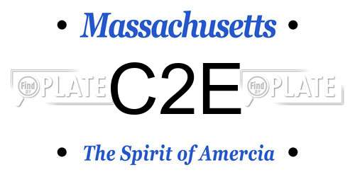 C2E Massachusetts License Plate