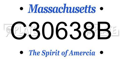 C30638B Massachusetts License Plate