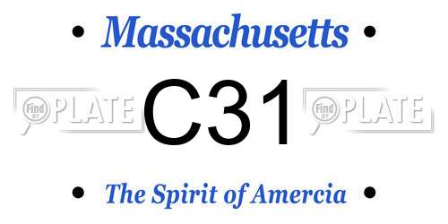 C31 Massachusetts License Plate