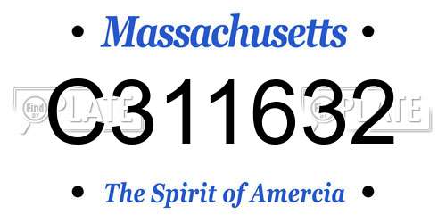 C311632 Massachusetts License Plate