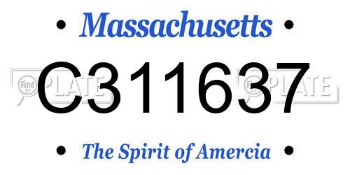 C311637 Massachusetts License Plate