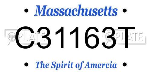 C31163T Massachusetts License Plate