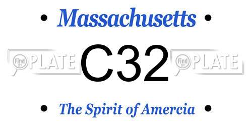 C32 Massachusetts License Plate