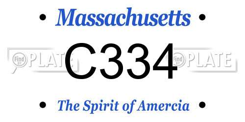 C334 Massachusetts License Plate